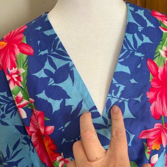 Vintage Royal Creations Hawaii One Size OS Kaftan Caftan Muumuu Dress Floral - Picture 4 of 11
